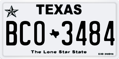 TX license plate BCO3484