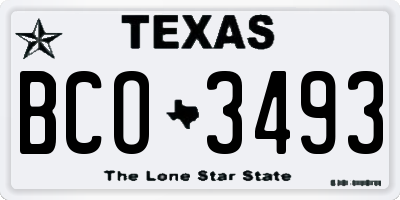 TX license plate BCO3493