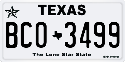TX license plate BCO3499
