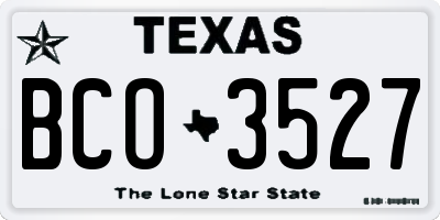 TX license plate BCO3527