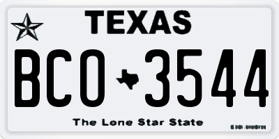TX license plate BCO3544