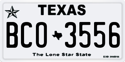 TX license plate BCO3556