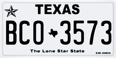 TX license plate BCO3573
