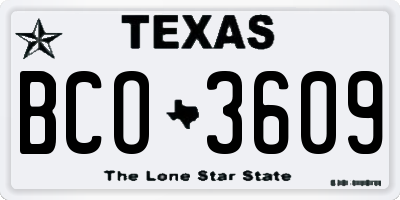 TX license plate BCO3609