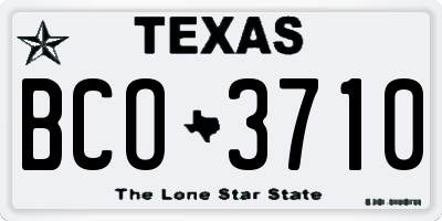 TX license plate BCO3710