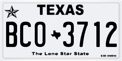 TX license plate BCO3712
