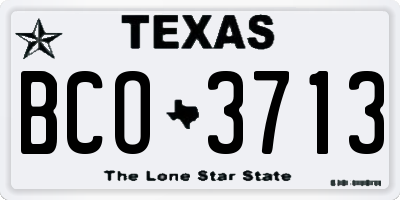 TX license plate BCO3713
