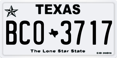 TX license plate BCO3717