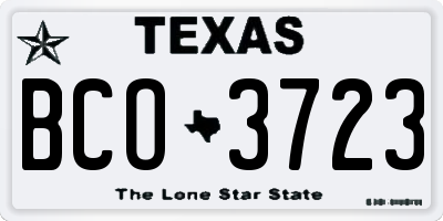 TX license plate BCO3723