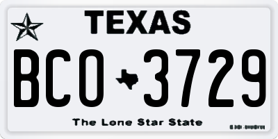 TX license plate BCO3729
