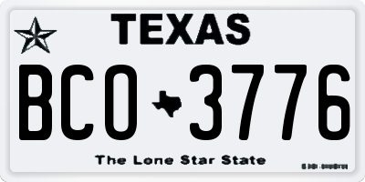 TX license plate BCO3776