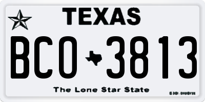 TX license plate BCO3813