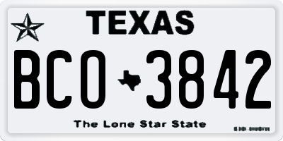 TX license plate BCO3842