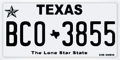 TX license plate BCO3855