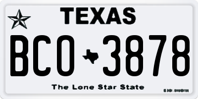 TX license plate BCO3878