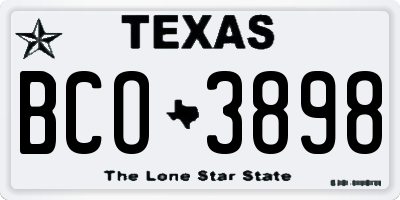 TX license plate BCO3898
