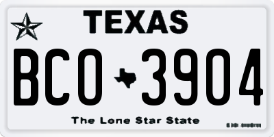 TX license plate BCO3904