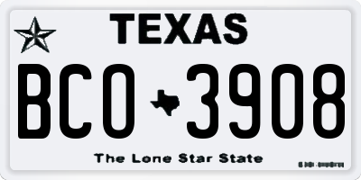 TX license plate BCO3908