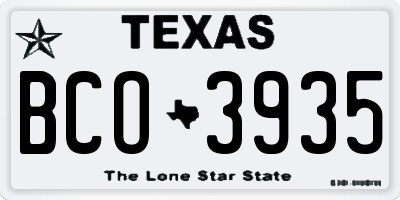 TX license plate BCO3935