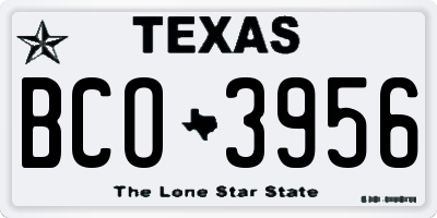 TX license plate BCO3956