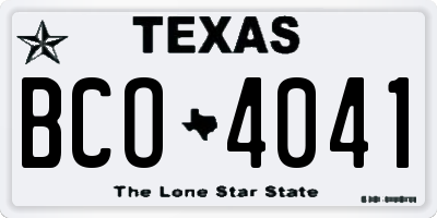 TX license plate BCO4041