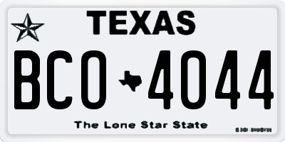 TX license plate BCO4044