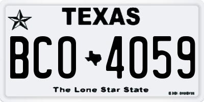 TX license plate BCO4059