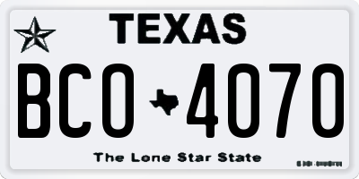 TX license plate BCO4070