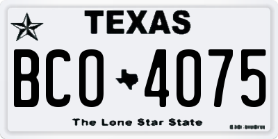 TX license plate BCO4075