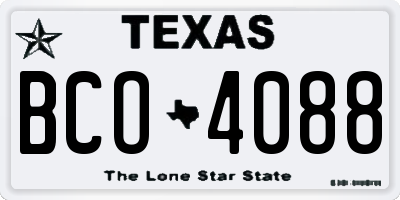 TX license plate BCO4088