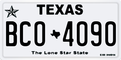 TX license plate BCO4090