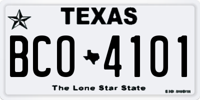 TX license plate BCO4101