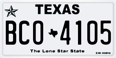 TX license plate BCO4105