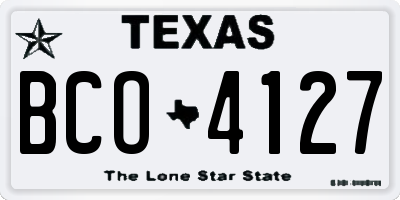 TX license plate BCO4127