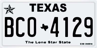 TX license plate BCO4129