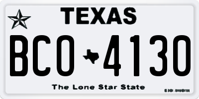 TX license plate BCO4130