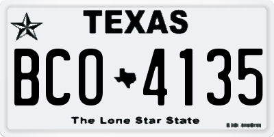 TX license plate BCO4135