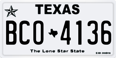 TX license plate BCO4136