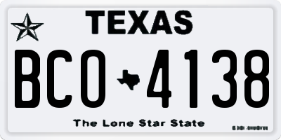 TX license plate BCO4138