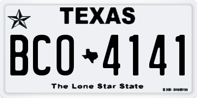 TX license plate BCO4141