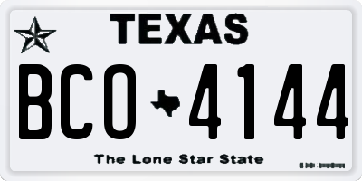 TX license plate BCO4144