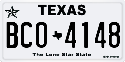 TX license plate BCO4148