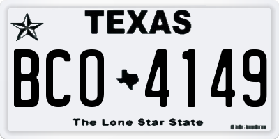 TX license plate BCO4149