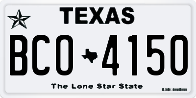 TX license plate BCO4150