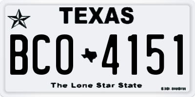 TX license plate BCO4151