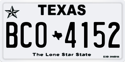 TX license plate BCO4152