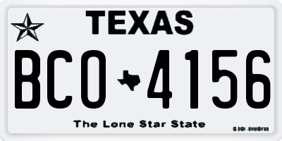 TX license plate BCO4156
