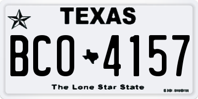 TX license plate BCO4157
