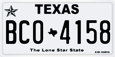 TX license plate BCO4158