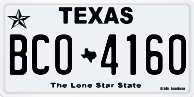 TX license plate BCO4160